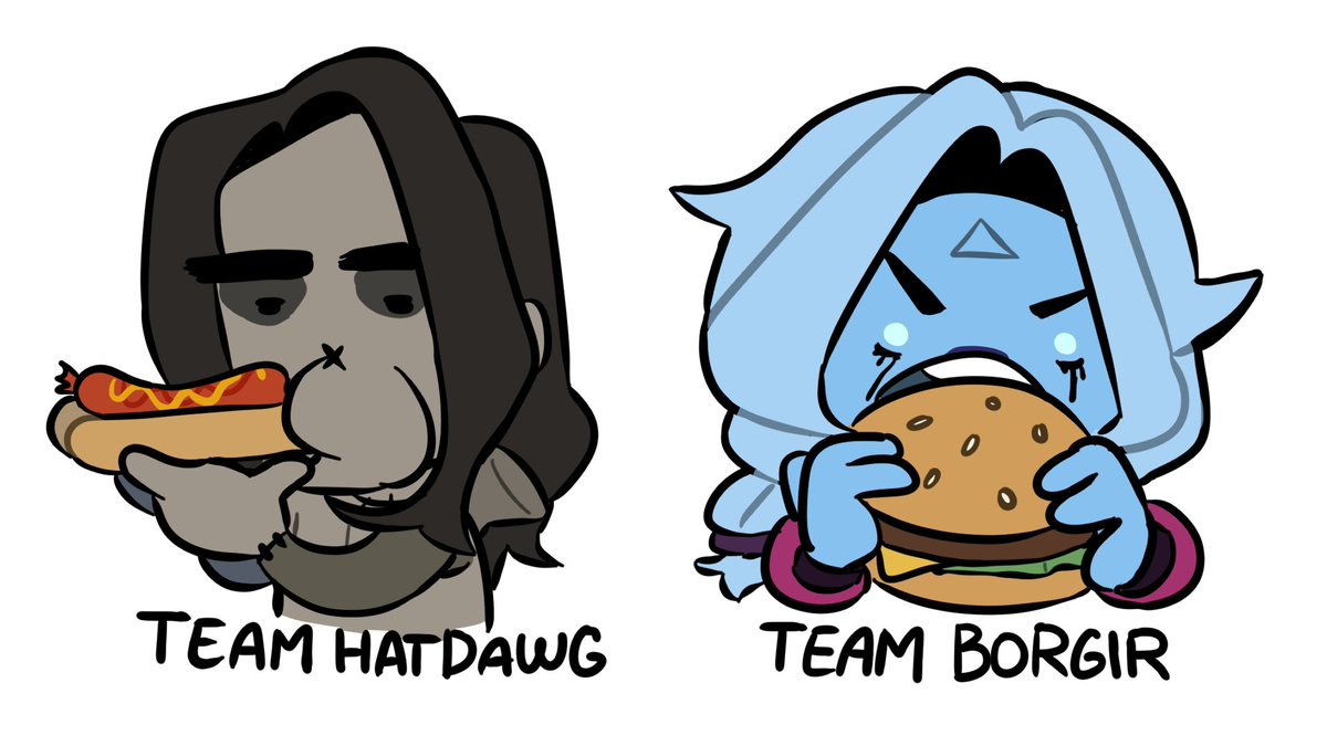 elokvan's tweet photo. pick yer poison, borgir or hatdawg???

#deadlock #victor #vindicta https://t.co/H0o4WTBKQN