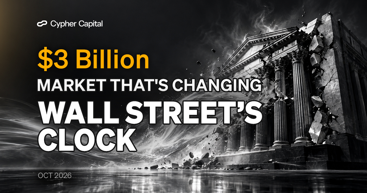 cypher_capital's tweet photo. Wall Street closes. Tokenized stocks don't.

$20M to $3B in under two years.
Trading volume up 33x this year.

And in September, the SEC, NYSE, Nasdaq and DTCC all moved in.

The rails are live. The next two years decide who owns the flow.

Our October newsletter on tokenized stocks, by @HarsAgarwal 

Read the full perspective now!!
