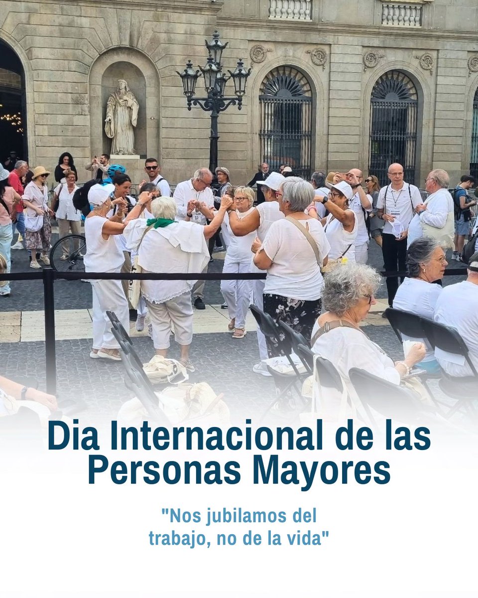 CongresoDAP's tweet photo. 💙 Nos jubilamos del trabajo, no de la vida.

Hoy, 1 de octubre, reivindicamos los derechos y la participación de las personas mayores.

Nos sumamos al acto central en la plaza Sant Jaume de Barcelona.

#ADAP #PersonasMayores https://t.co/y1R3qyedQg