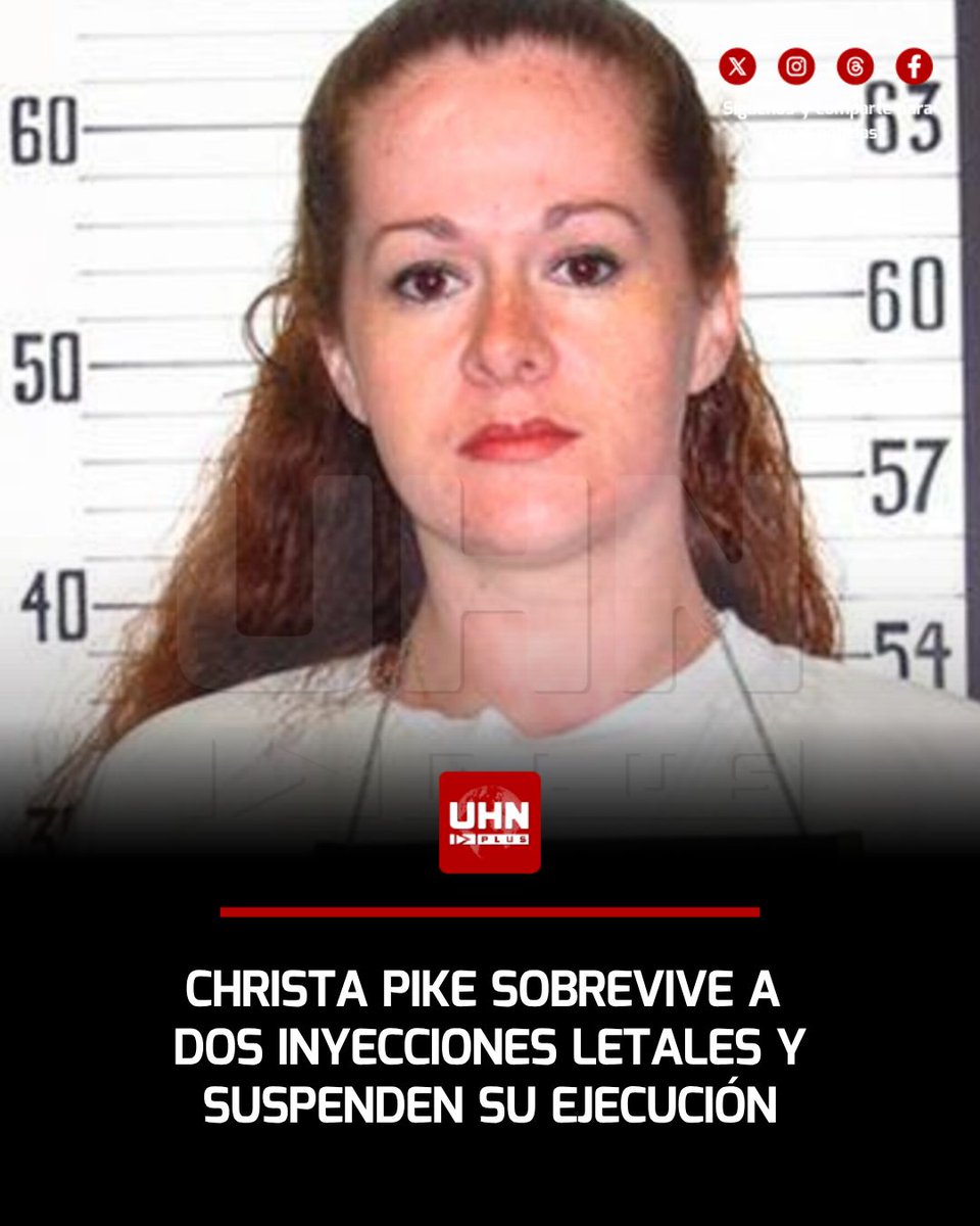 UHN_Plus's tweet photo. 🇺🇸‼️ | Falló la ejecución de Christa Pike: la reclusa sobrevivió a dos dosis consecutivas de inyección letal en Tennessee. Tras más de 40 minutos en los que continuaba respirando tras recibir el pentobarbital, las autoridades desalojaron a la prensa y suspendieron el procedimiento siendo trasladada de urgencia a un centro médico, según reporta Fox News.