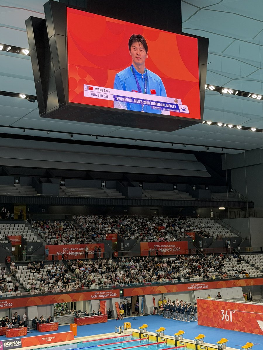 hardsai's tweet photo. One Moment in Time. 🥇🥈🥉
Experiencing “Asian Games 2026” in Japan 🇯🇵💪
 🏊‍♂️ Tokyo Aquatics Centre https://t.co/717Tqimk5O