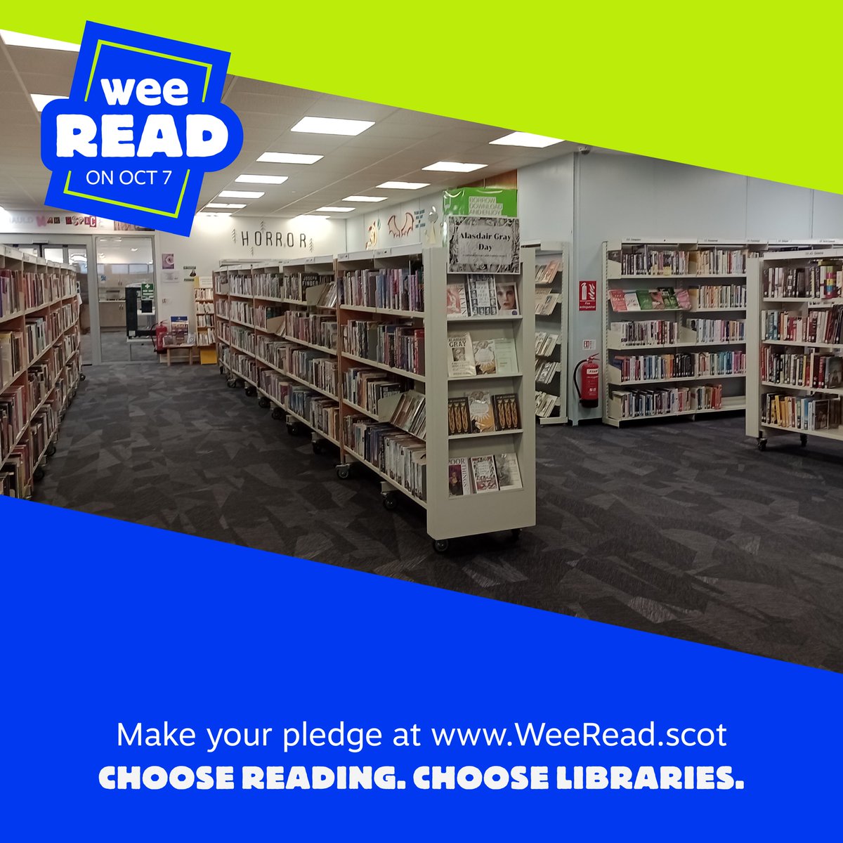 LibrariesNL's tweet photo. #CumbernauldLib would like to invite you celebrate #WeeRead26 with them on Wednesday 7 October. Come along, sit doon and have a Wee Read in the library and staff will provide you with tea or coffee between 10am - 4pm. https://t.co/LmrcJU7PmY