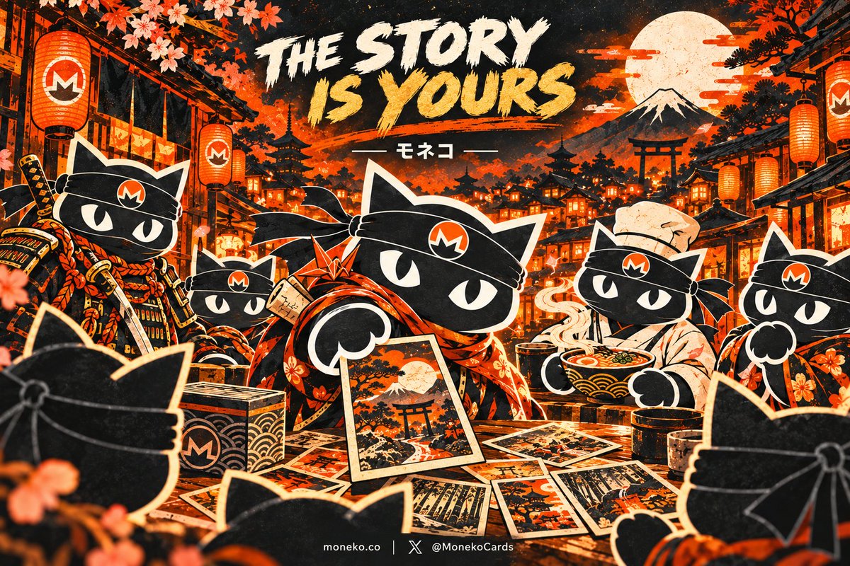 MonekoCards's tweet photo. Moneko returned to the ramen shop with stories for everyone.

One card stayed blank.
He slid it across the table.
Your turn.

Create your cat, download its card and show @MonekoCards who joins the adventure.

https://t.co/ACUmcl5PsG
solana:82CfUnavgMwUzY1UkUnWpqKMRPqoBuSb15VnEjn1yx9a