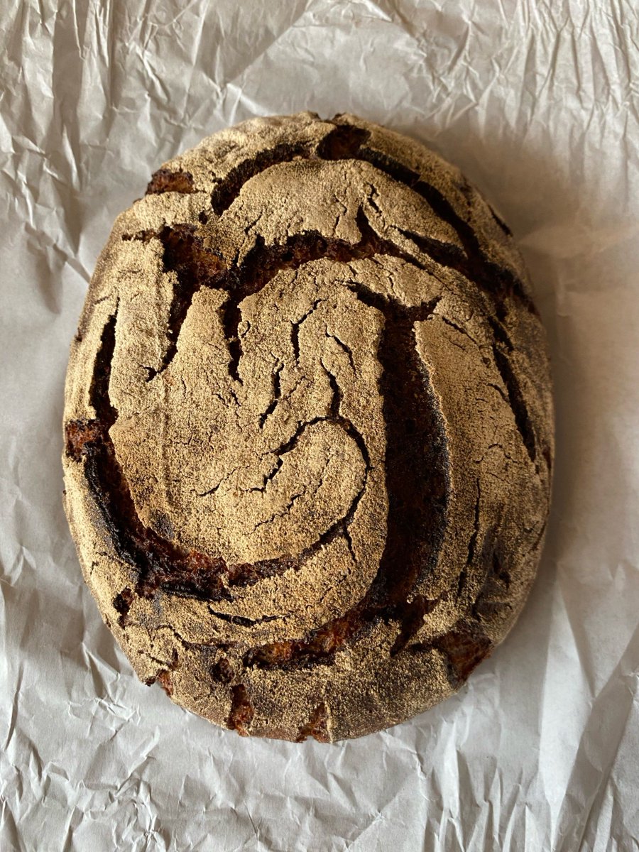 ZenSagarvuu's tweet photo. Just nailed my first homemade sourdough loaf—crusty golden crust, soft tangy crumb, and that perfect oven spring! Baking joy hits different ， https://t.co/N3mRTwXCSq