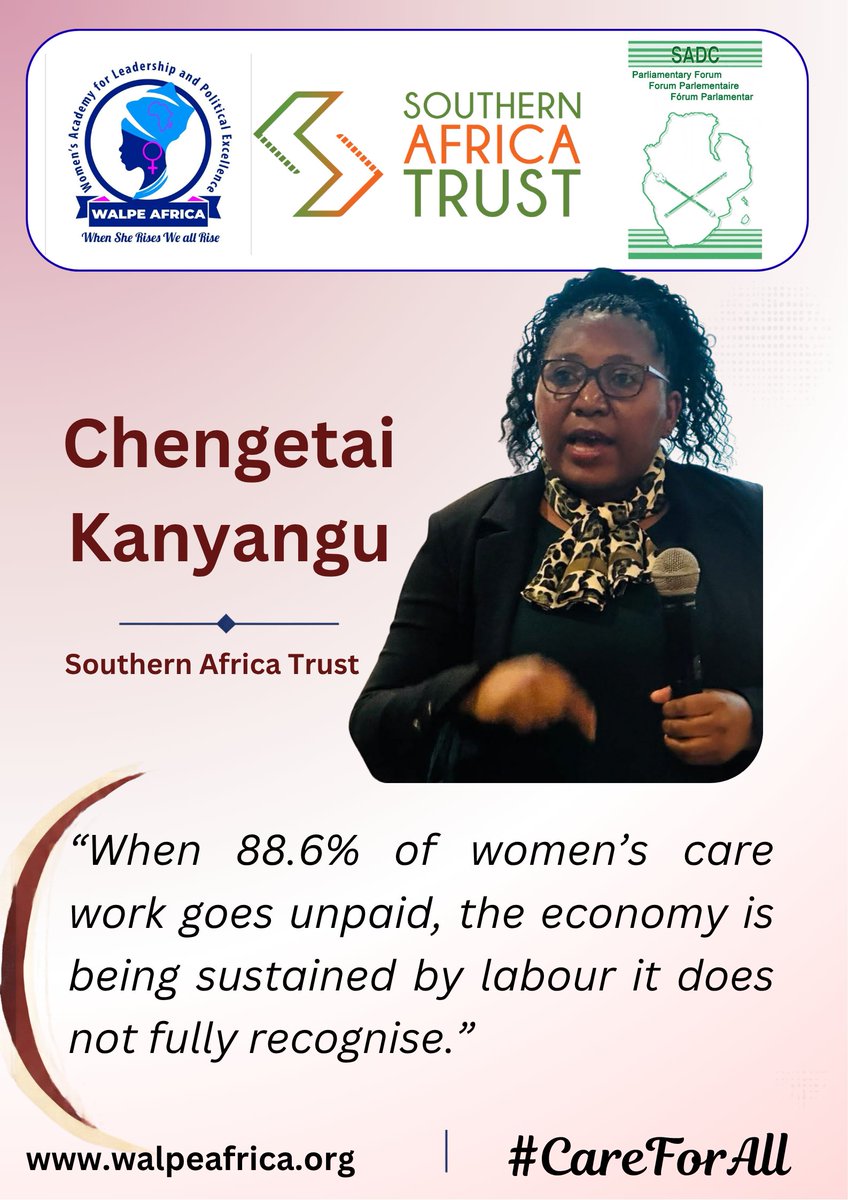 WALPEAfrica's tweet photo. Care work sustains public health, households and communities, yet it remains critically undervalued.
#Letsgo5050 #ClimateJustice #CareForAll https://t.co/gHVVYHWxJq