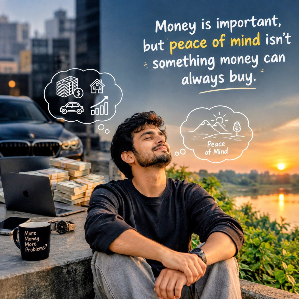 Trendrar's tweet photo. Money is important,
but peace of mind isn’t something money can always buy. https://t.co/wQNz97ldQ7