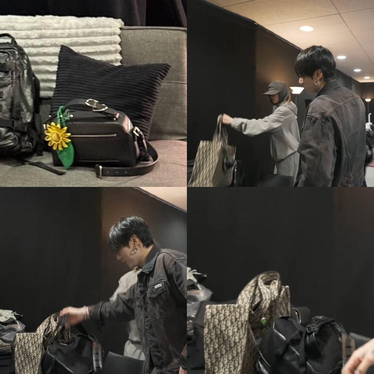 koomiblue's tweet photo. finally got to see how jikook’s bags always ended up side by side 😭 https://t.co/bdornZ4WHB
