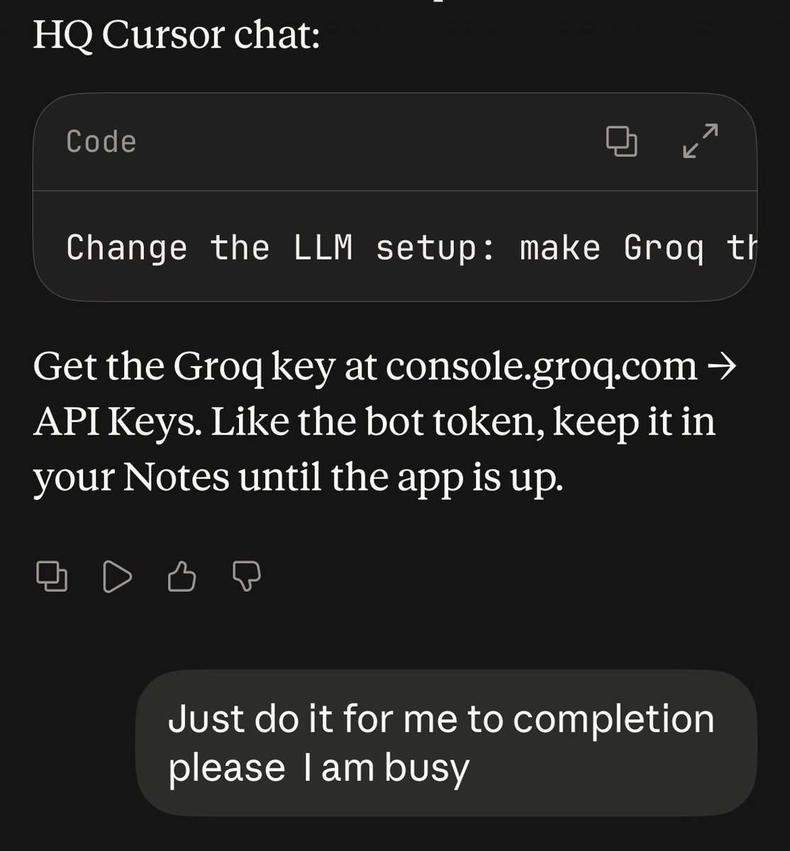 theCraftyRascal's tweet photo. Everyone thinks you need to give your agent a complex set of rules using graph engineering, loop engineering, checkpoints, verifiers, 5 other agents for oversight, just to get quality results. You don’t!

This one prompt completely changed my workflow and the way I deal with Opus 5.5, Grok Bot, and Cursor 👇🏽

YOU DO IT