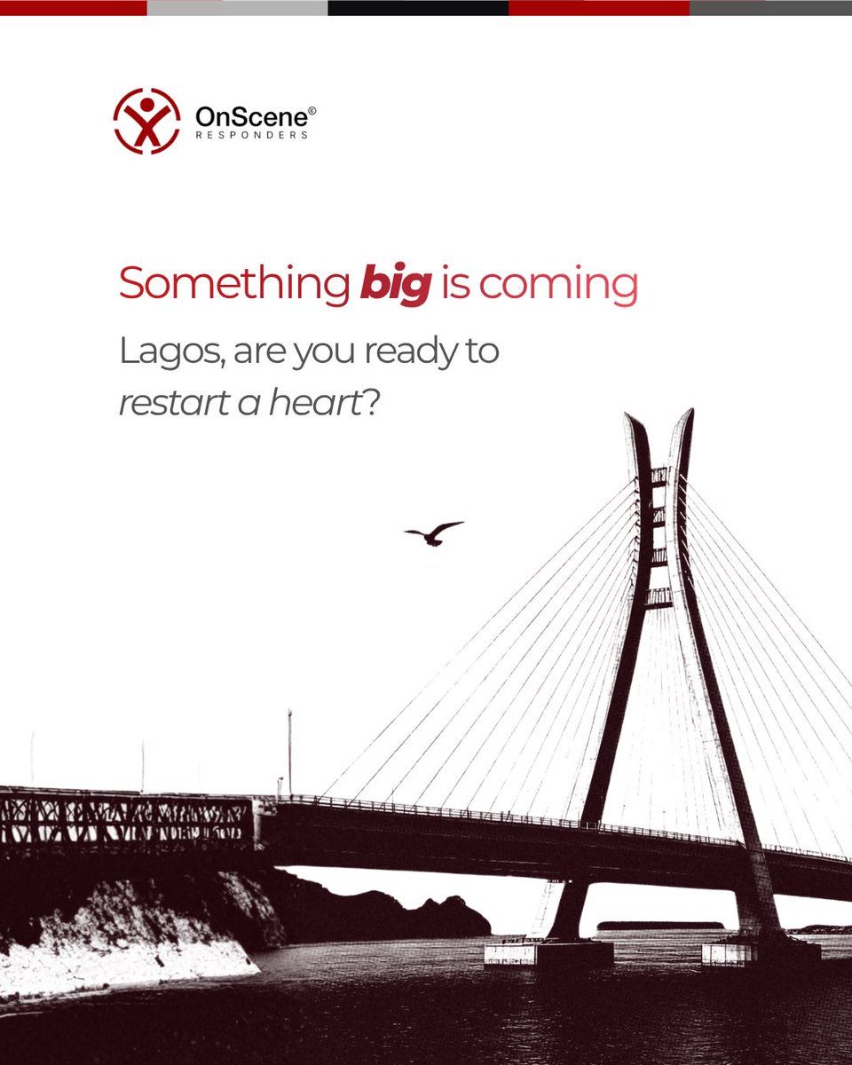 Onscene_R's tweet photo. ❤️‍🩹 LAGOS, ARE YOU READY TO RESTART A HEART?

SOMETHING BIG IS COMING. 

GET READY TO JOIN THE CONVERSATION 

📆 : 16th October, 2026

#onsceneresponders #restartaheart #cprtraining #letstalkaboutit https://t.co/VRKidqW2Oc