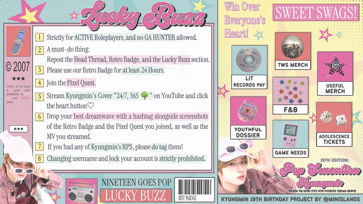 Minislands's tweet photo. ⠀
☏.. Something precious is hidden inside this pop-edition magazine. Flip-flap! 𝗟𝘂𝗰𝗸𝘆 ���𝘂𝘇𝘇 has officially launched in 19th records. Try it now because you might be the one to sweep the starlets. 📼★
⠀ https://t.co/GyQbsUdkqH