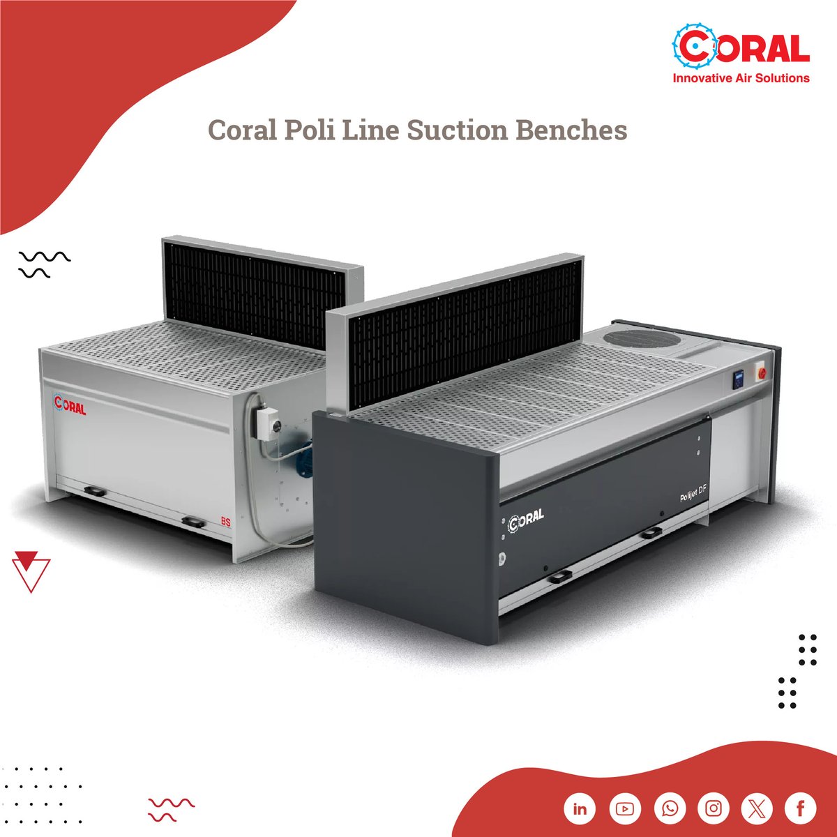 Coral_Ind's tweet photo. One bench. Multiple applications. One cleaner workspace. 🌬️
Different processes create different challenges — from light concentrations of smoke and dust to wood chips, and even applications involving fire or explosion hazards.
#PoliLine #SuctionBenches by #CoralIndia
#Filtration https://t.co/ZVwxy6LOHh