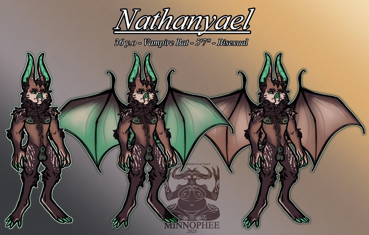Minnophee_Lewd's tweet photo. I've wanted a bat OC for years, so now I pulled a Thanos and did it myself after years of yearning
~~~
#bat #batoc #batcharacter #furry #anthro #anthrooc #furryoc #furrybat #anthrobat #batanthro #batfurry #ocref #characterref #sheath #balls #nipples #nsfw #nsfwart #wings #fangs https://t.co/Li3I5B0JKt