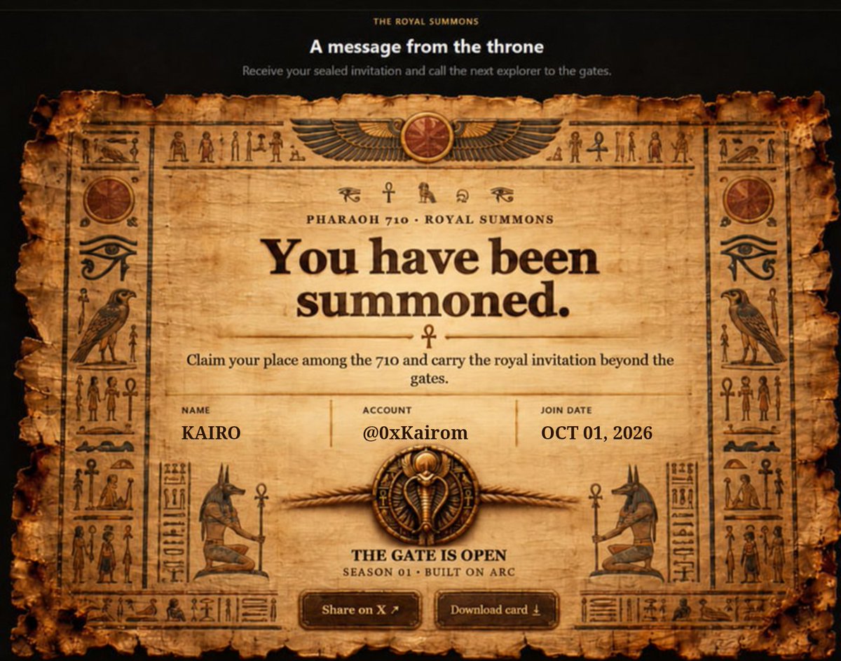 0xKairom's tweet photo. 🏺 PHARAOHS OF ARC — EARLY ALPHA

The early ones always move first. 👀

🏆 Leaderboard LIVE
⚡️ Complete tasks → Earn points → Climb
🔥 Don’t discover it after the hype.

🔗 https://t.co/upRzTkqr3N
𝕏 @PHARC_ 

Get in early. https://t.co/DWIuRULVjU