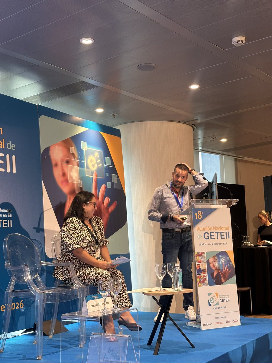 GETEII's tweet photo. Tercera comunicación oral
TELE-EII desarrollo y validación Delphi de una escala enfermera para triaje telefónico del brote en EII
JF Rodríguez 
O. Sáez https://t.co/mhZxEgLZ4V