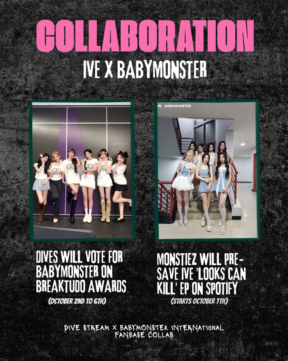 divestream_'s tweet photo. Pre-save X Voting Collab w/@BABYMONSTERINTL

Vote for BABYMONSTER on 
BREAKTUDO Awards 2026 in
return for IVE 'Looks Can Kill' 
Pre-saves.

-Vote 5 times (unlimited)
-Screenshot Voting Proofs w/Time 
Stamp &amp; Watermark

🎯200 Proofs
 5 Votes= 1 Pre-save 

https://t.co/ud7IMQrn6r https://t.co/8nhuW66eqe