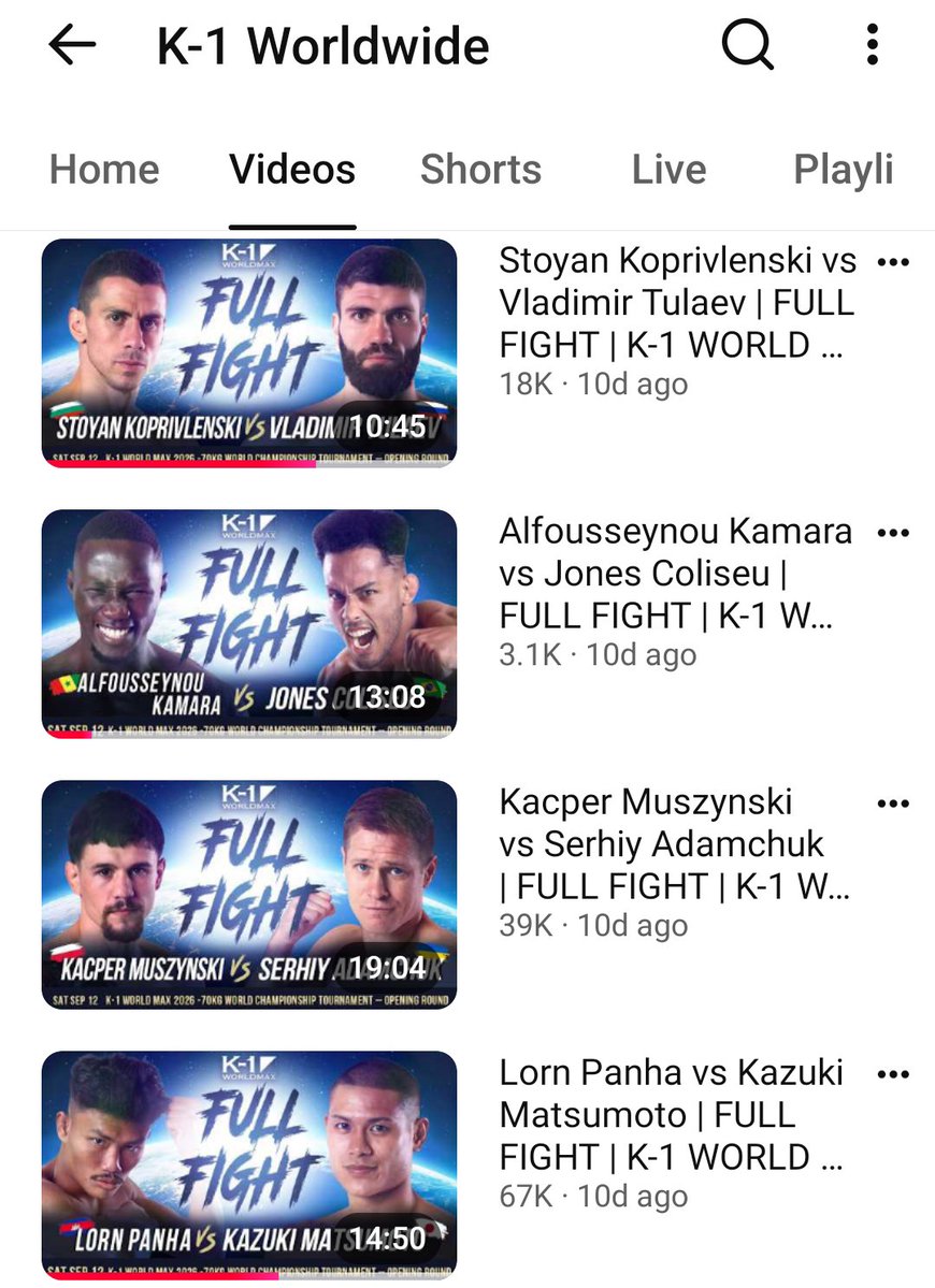 phankunfan's tweet photo. K-1 worldwide ទូទាំងពិភពលោក 
Lorn Panha Vs. Kazuki Matsumoto 
មើល 67K ដងក្នុងរយៈពេល 10 ថ្ងៃ
67K views in 10 days.
#k1worldwide https://t.co/CZZJlOIN4g