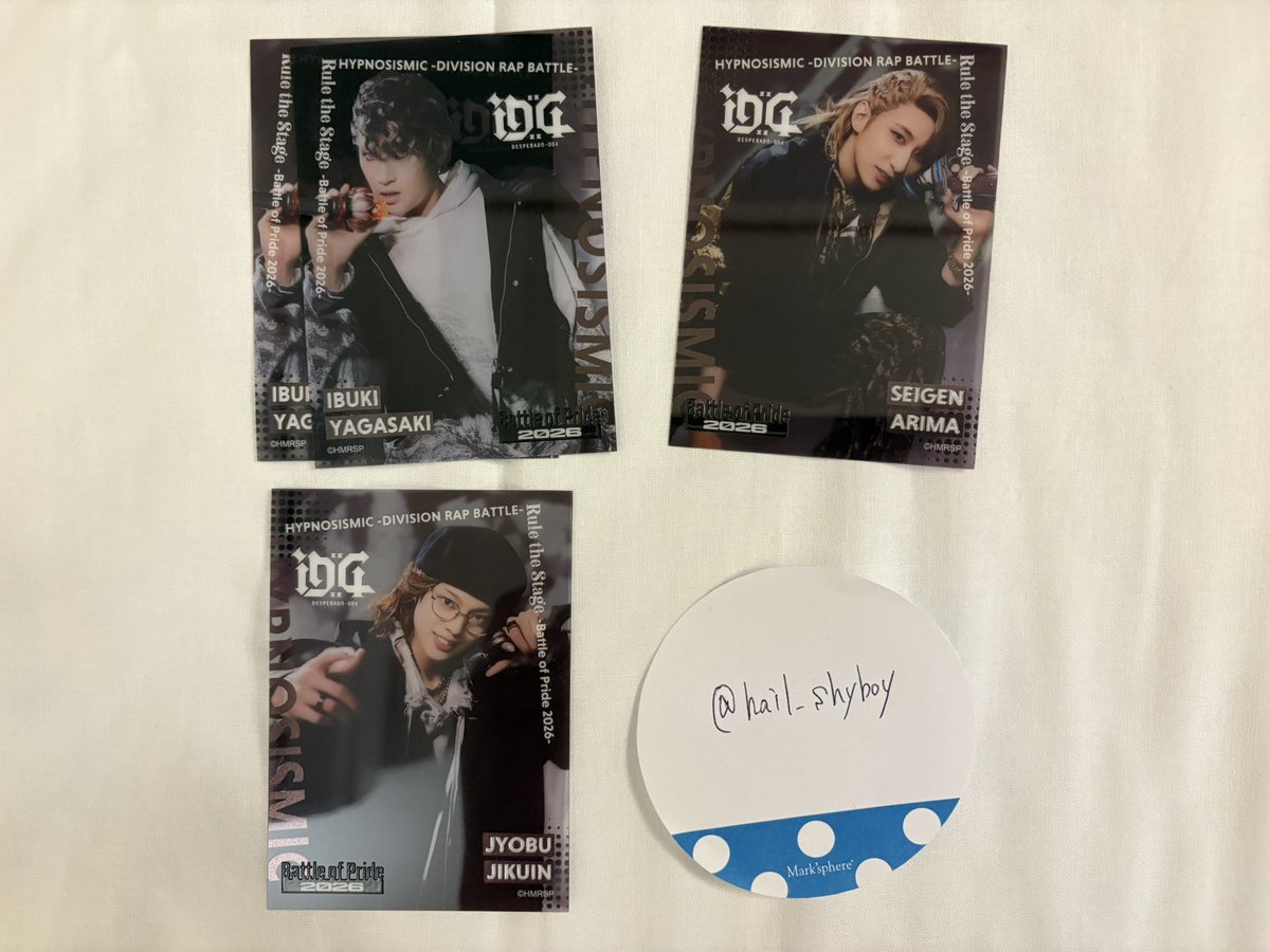 hail_shyboy's tweet photo. 【交換・譲渡】ヒプステ -Battle of Pride 2026- BoP ランダムクリアカード クリカB

譲：谷ケ崎、有馬、時空院

求：定価500円＞リョータ

交換優先、10/2会場付近手渡し希望
検索からでもお気軽にお声がけください🎵 https://t.co/ym4xUtnT3N