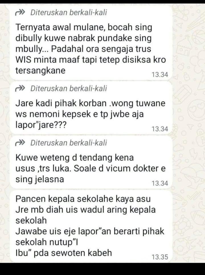 penganutsekte's tweet photo. GILA!
PEMBULLYAN DI PEMALANG
KORBANNYA KELAS 2 SD!
Pelakunya anak guru?!

Sekolah: SDN 02 Kebondalem, Pemalang.

Lebih mengecewakan lagi, pihak kepala sekolah kabarnya malah melarang keluarga korban untuk melapor.

Usut tuntas guru dan sekolahnya! https://t.co/qy5E8763RF