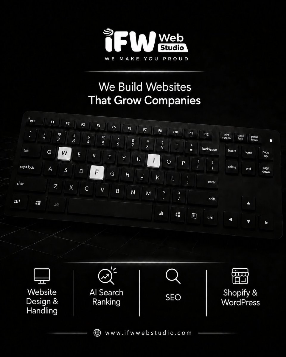 IFWWebStudio's tweet photo. People check your website before they decide to contact you. We help make sure it looks good, works well, and is easier to find.

Website design and management, SEO, AI search ranking, Shopify and WordPress - IFW Web Studio. https://t.co/dIELppZ1xJ