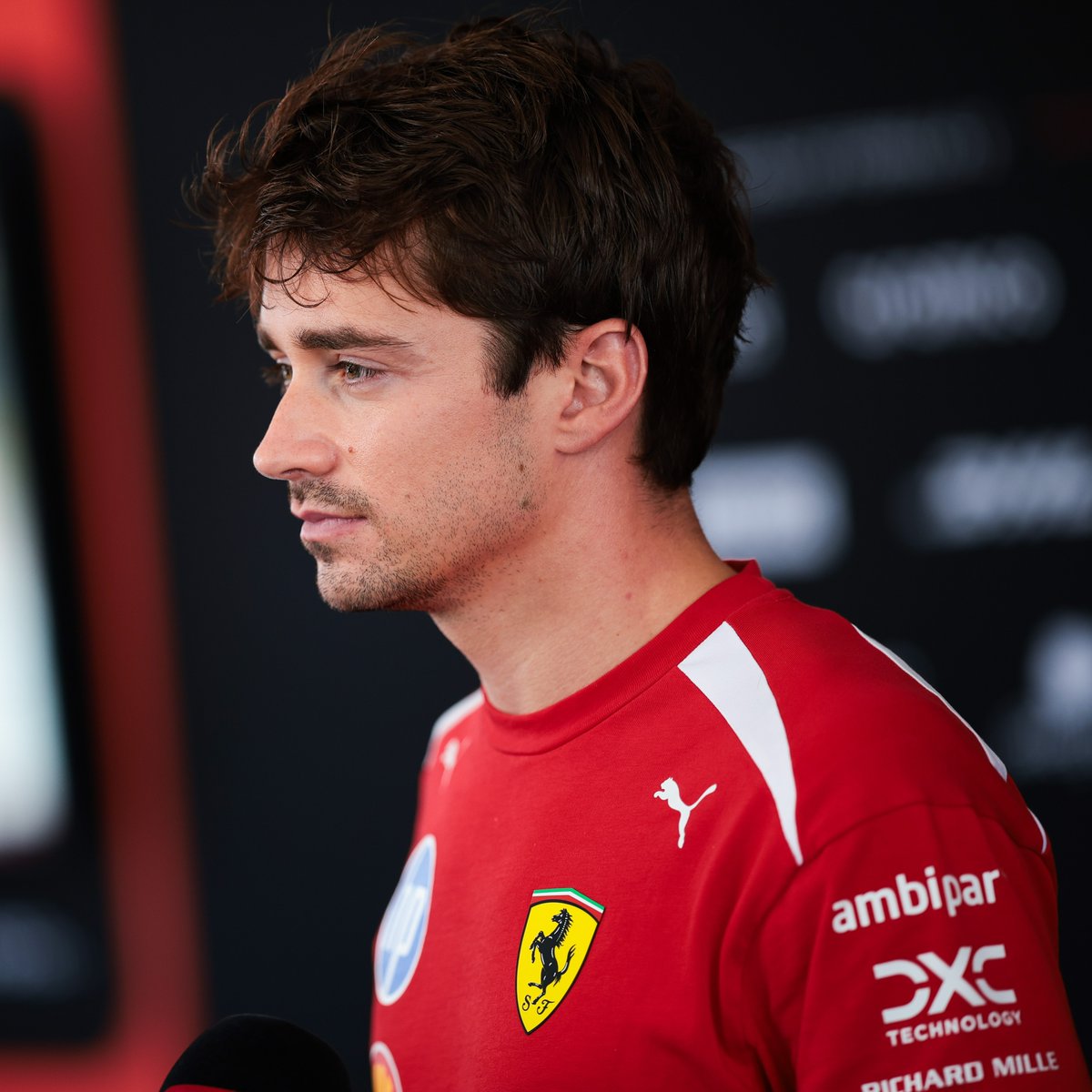 ScuderiaFerrari's tweet photo. 🗣️ "The most important thing is to remain focused on our work, keep improving and give our best both at the track and back at the factory.”