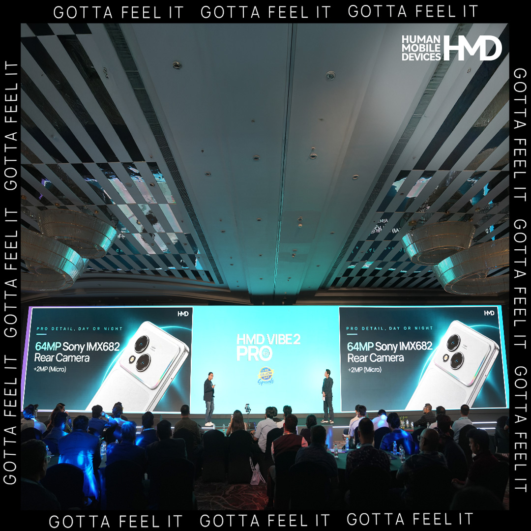 HMDdevicesIN's tweet photo. The moment it all came together. 

From the reveal of HMD Vibe2 Pro 5G to the price that made it official -  here’s a look at the moments from the launch stage.

Gotta feel it.

#HMD #HMDIndia #HMDPro #Vibe2Pro #Vibe #gottafeelit

(HMD Vibe2 Pro, HMD Vibe2 Pro launch, HMD smartphone, HMD India, new 5G smartphone, Pro smartphone, HMD Vibe2 Pro India)