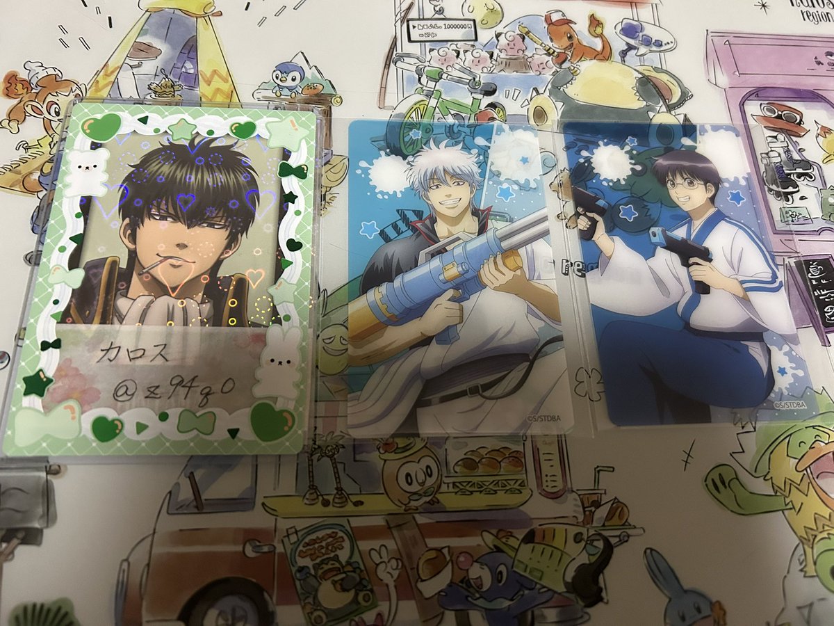 z94q0's tweet photo. [交換]銀魂 新宿 マルイアネックス POP UP 水鉄砲 ランダム クリアカード

譲→画像 ☆銀時 ○新八  いずれも引き

求→☆沖田1>○近藤1 いずれもアップ

＊郵送、都合が合えば横浜都内手渡し
＊☆同士、○同士の交換
＊纏めて優先(単体交換も可能) https://t.co/verYkywgKP