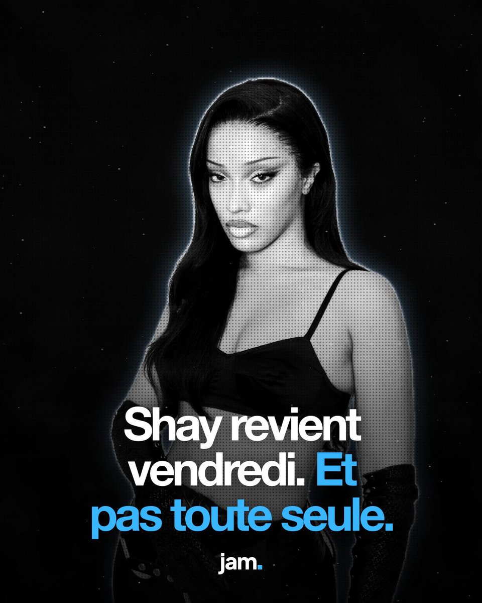 jamapp_fr's tweet photo. Shay revient ce vendredi 👀

Cuenta, avec Ronisia et Meryl.

Son dernier album date de janvier 2024. Entre-temps : sa carrière exposée au Centre Pompidou, et Aya qui l'invite sur scène au Stade de France.

Vous l'attendiez ? https://t.co/7RJj1g74wL