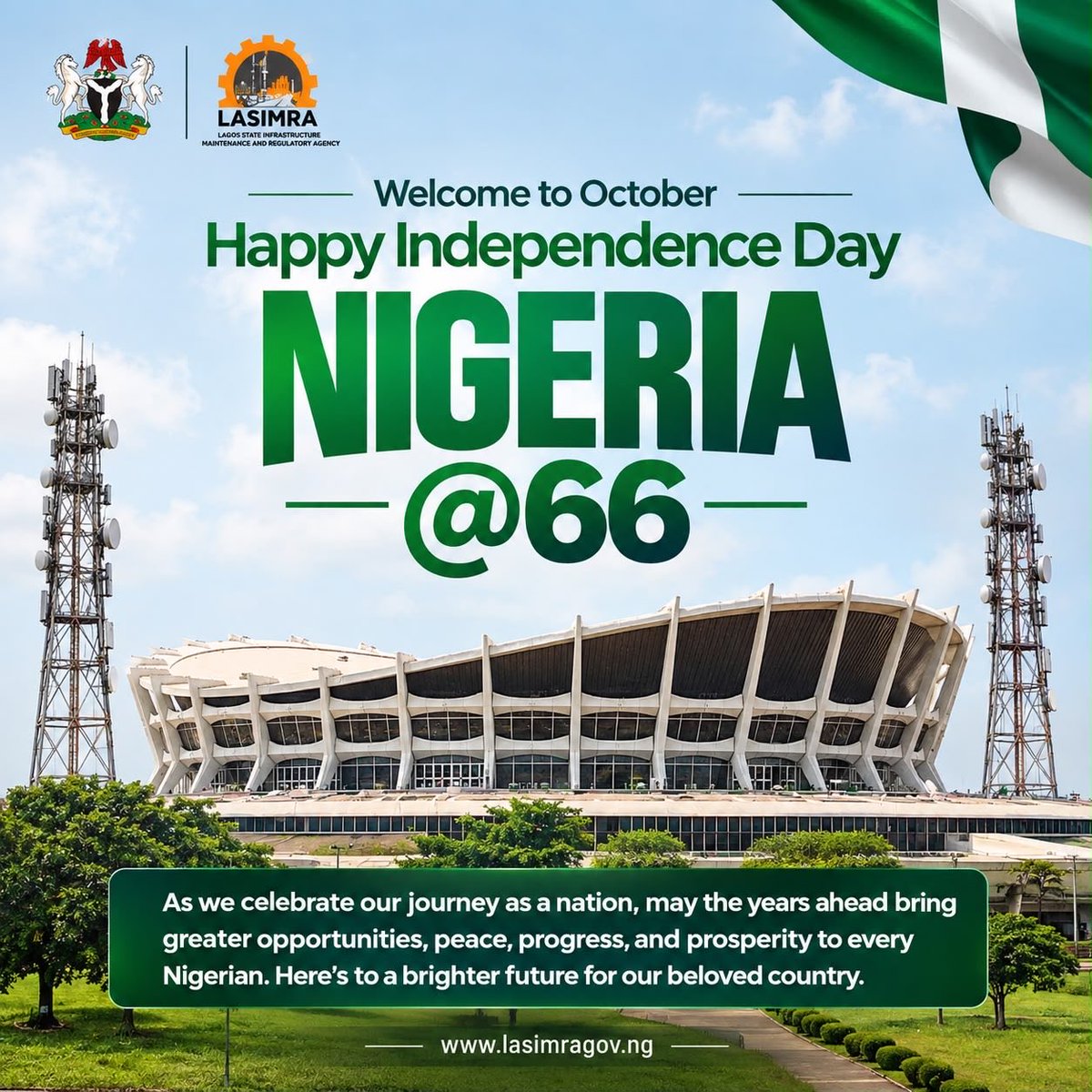 ADONIS_FINEST's tweet photo. Happy Independence Day from @Mr_Elegushi and @OfficialLASIMRA may the years ahead bring greater opportunities, peace, progress, and prosperity to every Nigerian. https://t.co/cQzjM2lxJe