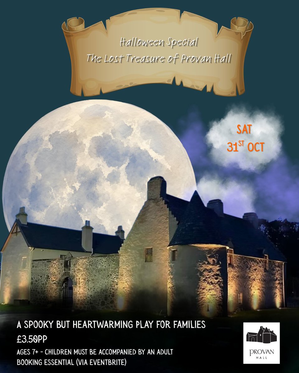 ProvanHall's tweet photo. This Halloween, join in the spooky fun searching for The Lost Treasure of Provan Hall: https://t.co/8KJnNNhkBi

Tickets must be booked in advance. Please book for every person attending including adults and children. https://t.co/99vAMtpLt8