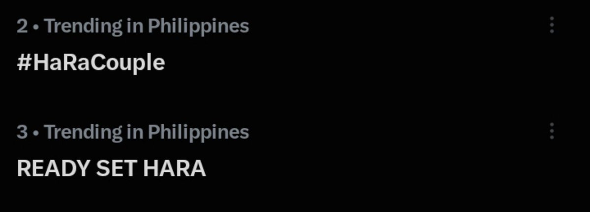 dashers_ofc's tweet photo. Thirty minutes in and we're now on the second and third spot! Let's get that first spot for our first x party!

Reply "match made in fighting" with the tags:

READY SET HARA
#HaRaCouple https://t.co/2Fq3oeXHV9