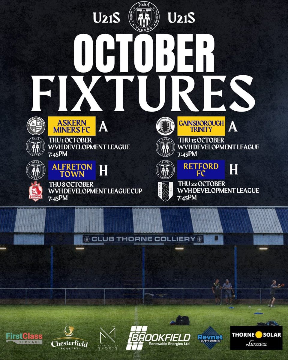 clubthornecoll's tweet photo. October Fixtures…

Here are the fixtures for our First Team and U21s for October, an exciting month ahead 🔵⚫️

#upthecolliery | #ncel #u21s https://t.co/ki0dJikZMN