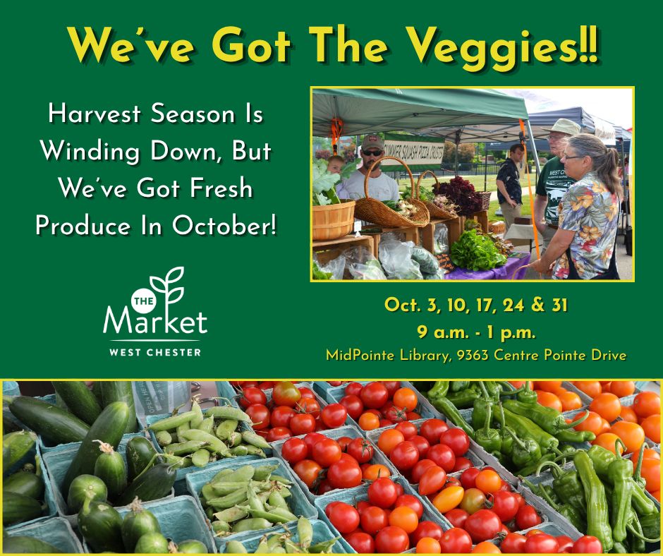 westchestertwp's tweet photo. Every Saturday in October, you can still stock up on fresh produce at The Market. We'll also have bakers, treat makers, delicious local meats, crafters and entertainment! 

There is no better way to start a Saturday, so come join us at The Market! https://t.co/lclC2WsFRh