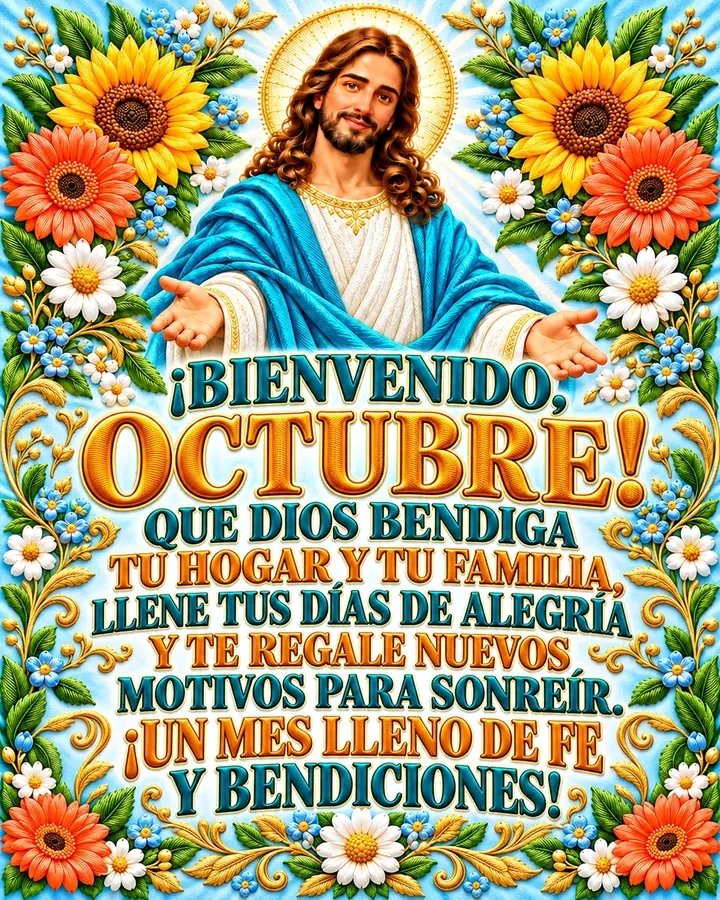 PabloJota27's tweet photo. ((( #NUEVOMES #NUEVASMETAS ))) Es OCTUBRE Y Un Mensaje De DIOS Llega Hoy Hasta Tu Vida Para Anunciarte Un Mes Colmado De Salud, Triunfos, Bienestar, Bendiciones Y Abundancia: AMÉN. #FELIZJUEVES https://t.co/6m651m3CXb