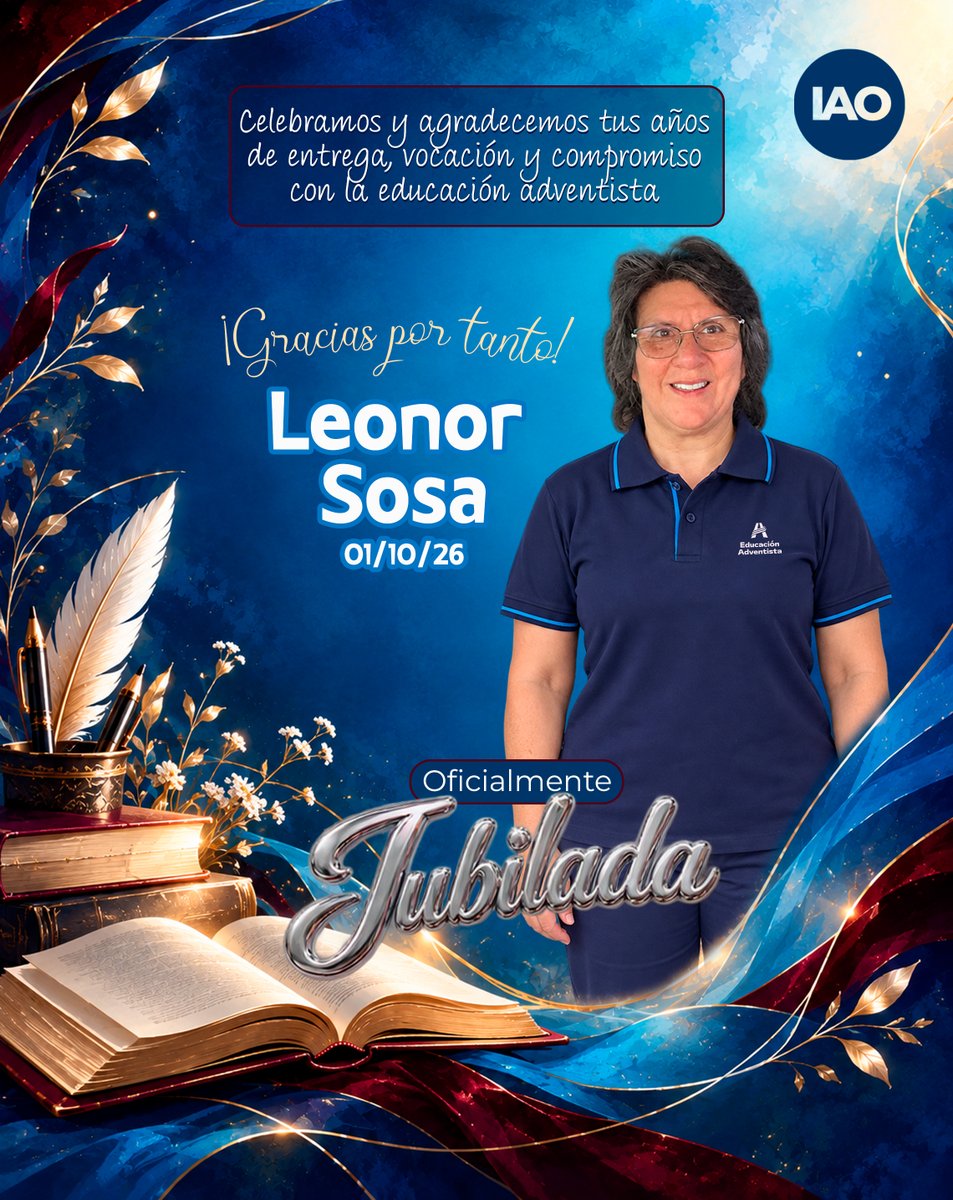 EducacionIAO's tweet photo. 𝑹𝒆𝒄𝒐𝒏𝒐𝒄𝒊𝒎𝒊𝒆𝒏𝒕𝒐 𝒂 𝒍𝒂 𝑻𝒓𝒂𝒚𝒆𝒄𝒕𝒐𝒓𝒊𝒂  🎓 ✨ | Querida compañera profe 𝑳𝒆𝒐 🥹 🥲: Celebramos y agradecemos tus años de entrega, vocación y compromiso con la educación adventista  📚 ❤️.

Cada lección compartida, cada......
🌐 👉 https://t.co/PF7GgzbgSM https://t.co/l9fnAIPBfF