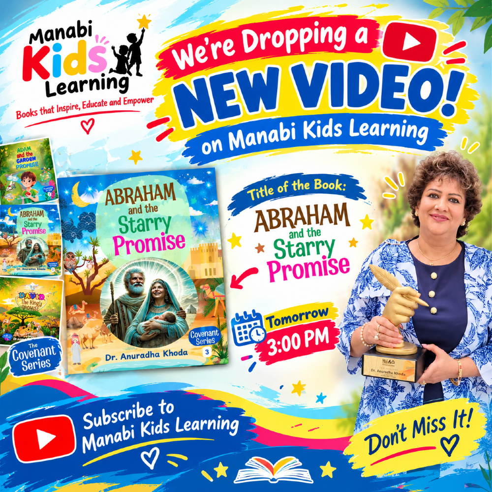 AnuradhaKhoda's tweet photo. โจ A new story is coming to Manabi Kids Learning! Join Dr Anuradha Khoda tomorrow at 3 PM as she narrates Abraham and the Starry Promise. Donโt miss this inspiring story subscribe and stay tuned! ๐๐
#ManabiKidsLearning #DrAnuradhaKhoda #Abraham #KidsStories #CovenantSeries https://t.co/qKfSNu7VDj