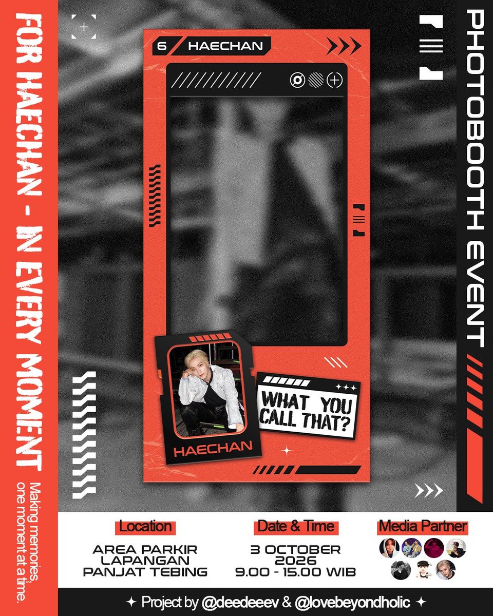 gyanenkala's tweet photo. 𝐅𝐎𝐑 𝐇𝐀𝐄𝐂𝐇𝐀𝐍 — 𝐈𝐍 𝐄𝐕𝐄𝐑𝐘 𝐌𝐎𝐌𝐄𝐍𝐓
Every smile, every moment, every little memory deserves a frame. ♡
Photobooth event by @deedeeev x @lovebeyondholic
📍 Parkir Lap. Panjat Tebing
🗓️ 3 Oct 2026
⏰ 09:00-14:00 WIB
#ForHAECHAN #InEveryMoment https://t.co/myoyc5iL1u