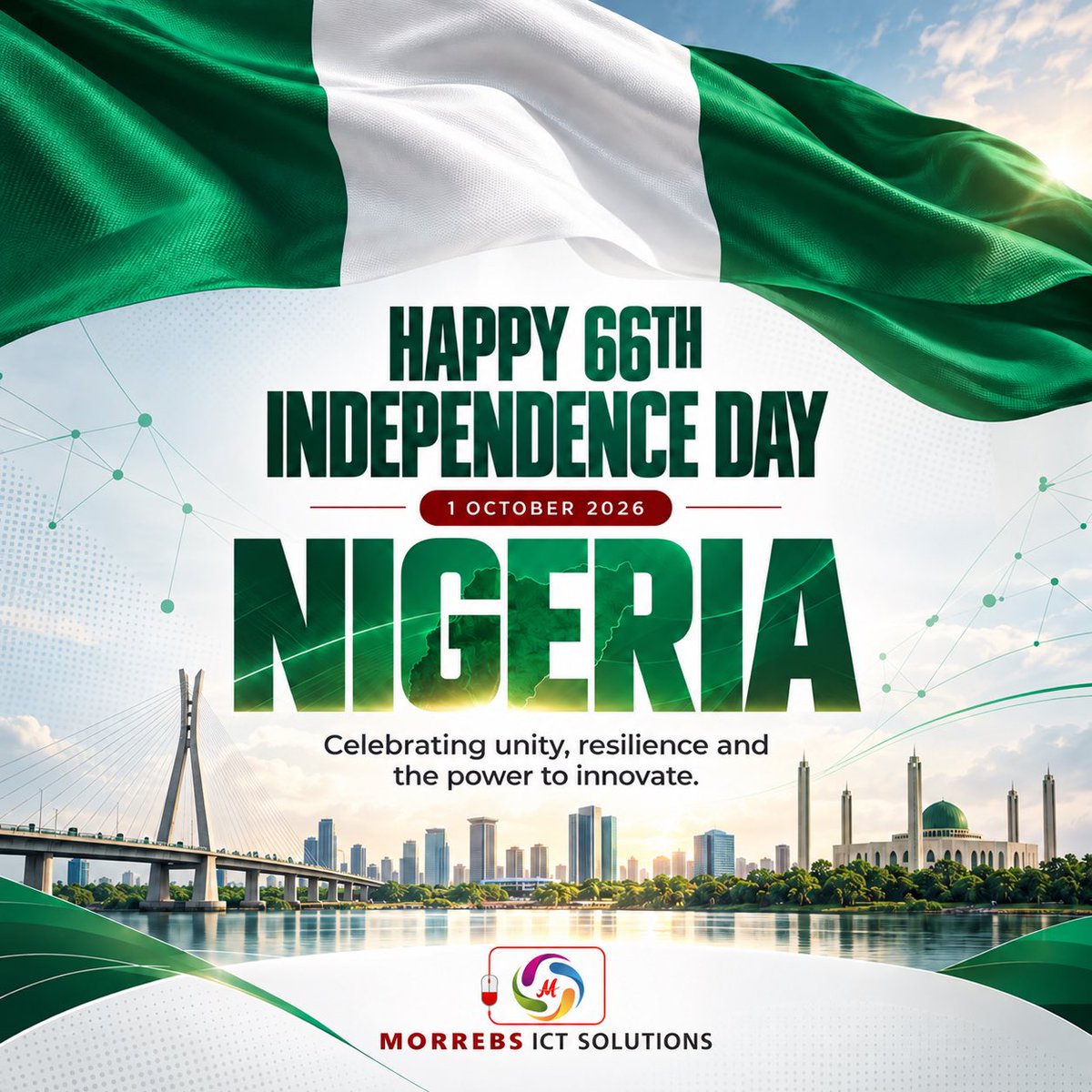 morrebs's tweet photo. Happy 66th Independence Day, Nigeria! 🇳🇬

Celebrating our unity, resilience, and the power to innovate. May Nigeria continue to grow and prosper. https://t.co/u8TSO6iiqK