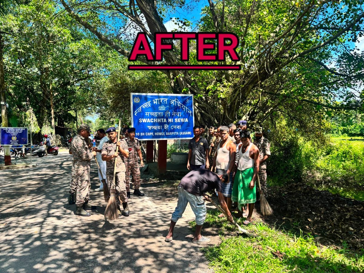 crpfindia's tweet photo. Cleanliness is a shared responsibility, and every hand counts!

​Personnel across @crpfindia are actively driving the #SwachhtaHiSewa 2026 campaign through dedicated Shramdaan.
​A glimpse of cleanliness drives led by the enthusiastic personnel of 10 Bn (Assam) & GC Agartala (Tripura).

#NationFirst
#Vandematram150 
#MissionNaxalMuktBharat2026
#SHS2026
#SwachhtaHiSewa2026
@SwachhBharatGov
@SwachhBharat
@MoHUA_India
@MoJSDDWS
@gpsinghips
@crpf_j
@CentralZoneCrpf
@northeast_zone
@southzone_hyd