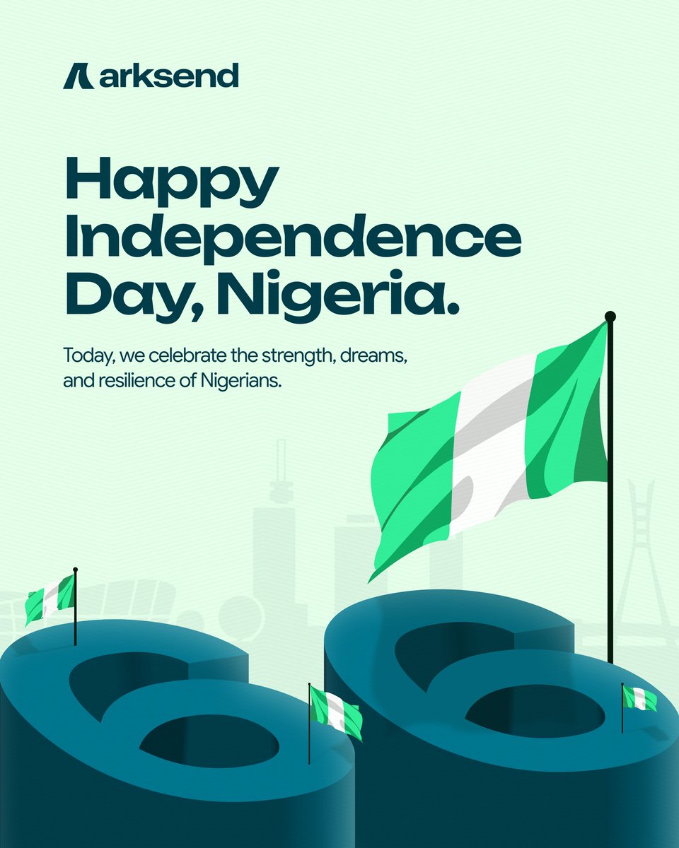 usearksend's tweet photo. Happy Independence Day, Nigeria.

As we celebrate 66 years of strength, resilience, unity and hope, may Nigeria as a nation continue to grow in love, peace, and progress. 

With love,
Arksend.

So, whether you're in Nigeria or Kenya or Ghana, Arksend helps you make seamless transfers across borders!

Download Arksend to explore a world of ease