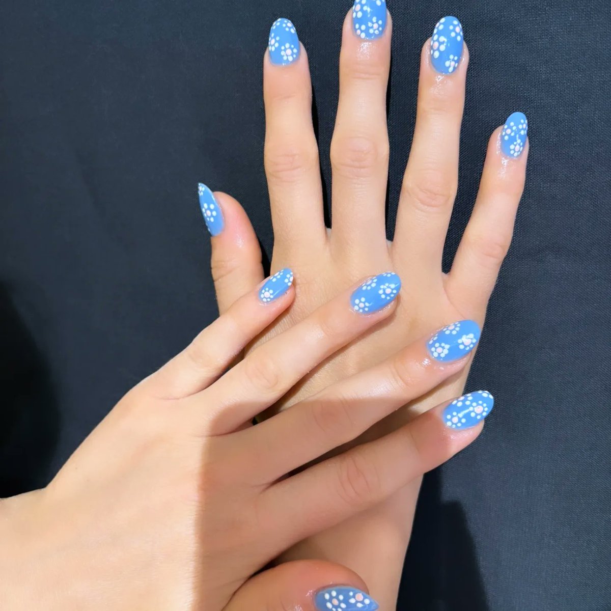 ForteVF's tweet photo. Acrigel look. Soft sky blue, daisies, and sweet vibes. Simple, elegant, perfect. https://t.co/LNdYmxcvdr