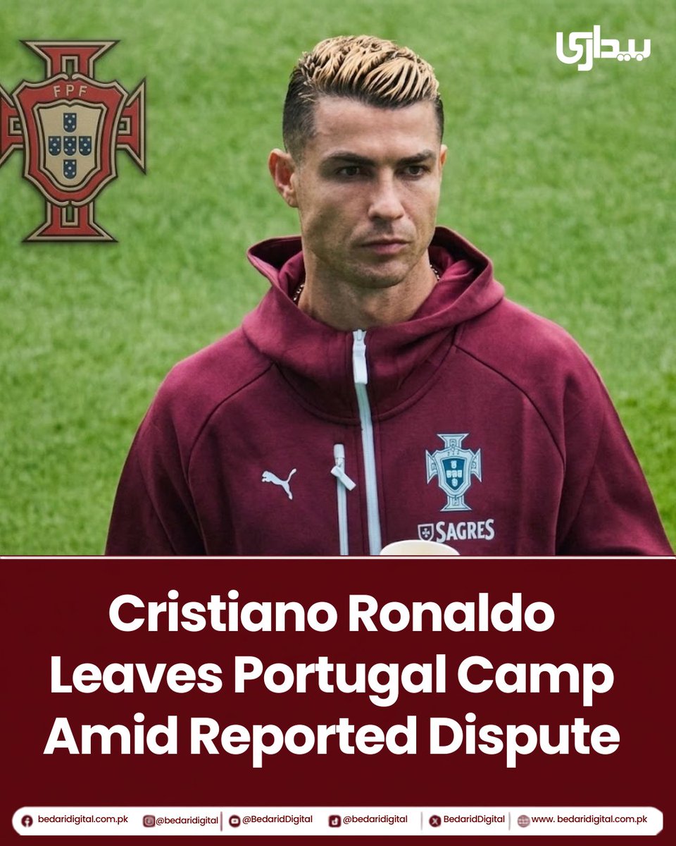 BedariDigital's tweet photo. Cristiano Ronaldo Leaves Portugal Camp Amid Reported Dispute
According to Aguirre, Ronaldo warmed up for around 30 minutes but was not brought onto the field, leaving the star reportedly frustrated.Spanish journalist and Ronaldo’s close friend Edu Aguirre claims the situation was not simply related to Ronaldo being left on the bench during Portugal’s match against Norway.According to Aguirre, Ronaldo warmed up for around 30 minutes but was not brought onto the field, leaving the star reportedly frustrated.
for more:https://t.co/5w9r1uGurY
#cristianoronaldo