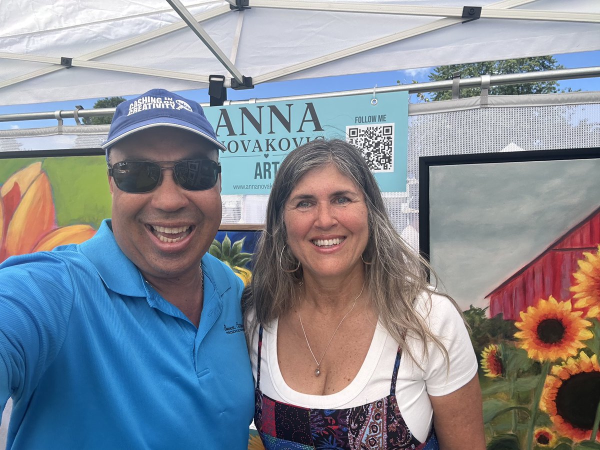 BruceAOutridge's tweet photo. Anna Novakovic was one of the artists I interviewed at Art in the Park and she offered tips for artists on building an art business. #artists #businesstips #cashininginoncreativitypodcast Check out our episode on the podcast https://t.co/obYbmsNQTx