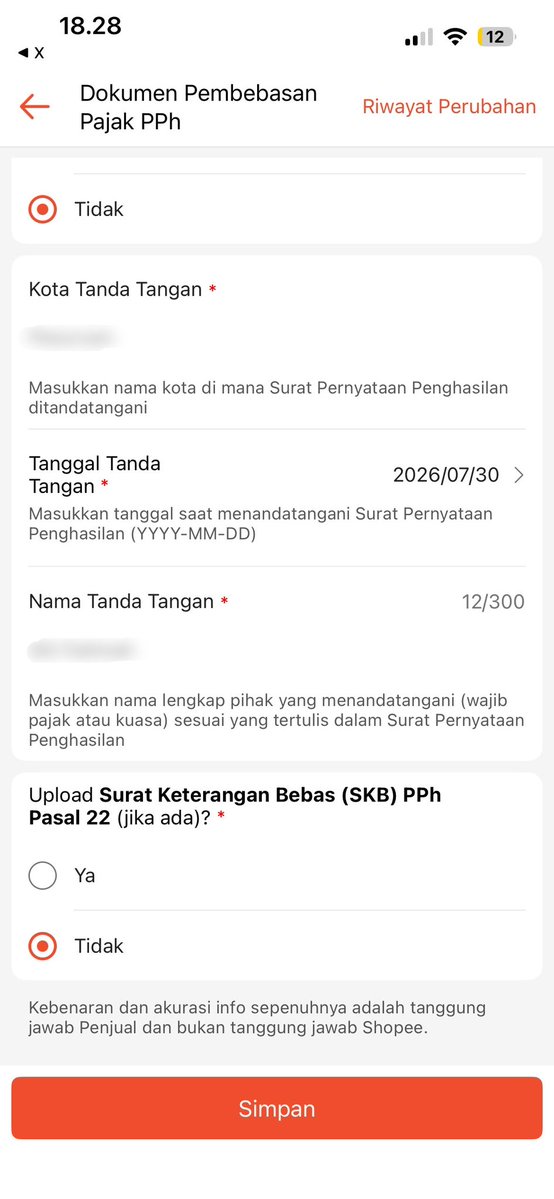 arasseoarasho's tweet photo. reminder buat seller shopee, jangan lupa cek akun seller kalian dan isi bagian ini ya. aku gak tau ini mulai ada sejak kapan, karena terakhir aku upload surat pernyataan bermaterai itu 30 juli gak ada section abdcde begini, dan baru buka barusan https://t.co/a0NU7p4Hf8