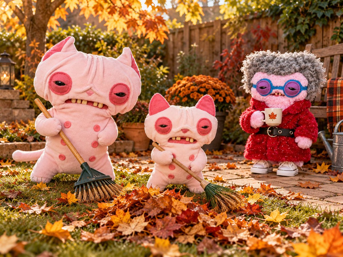 SJW2271's tweet photo. Leaf it to us! #fugglers #fugglerssaved #alleycats #oldfogies #plushiesoftwitter https://t.co/rLIGfjJUqz