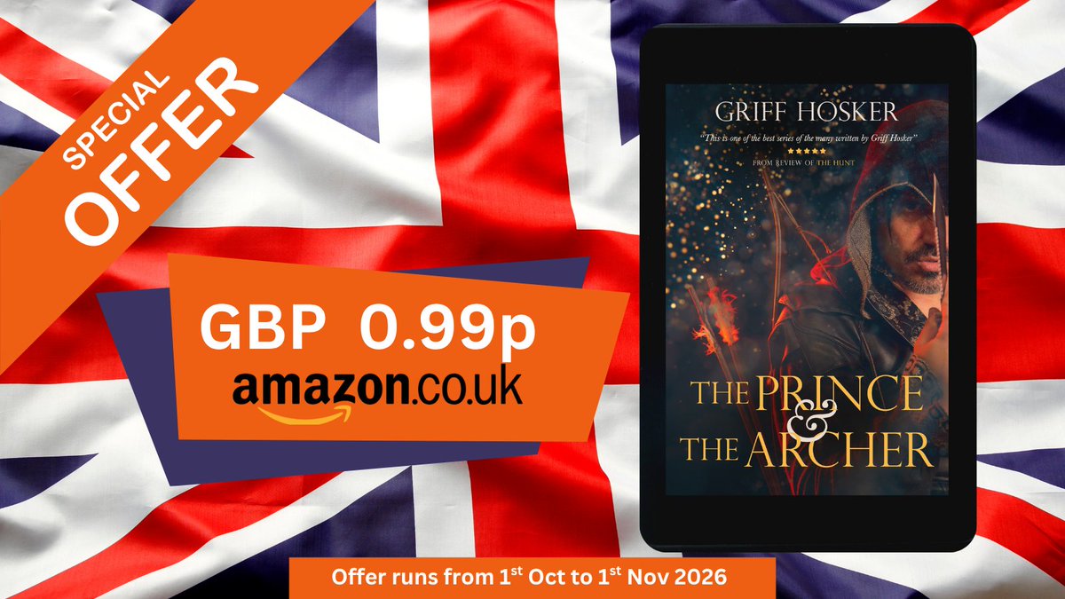HoskerGriff's tweet photo. Amazon KDP have selected The Prince and the Archer for a #kindlemonthlydeal in the U.K. Get your Kindle copy for just 99p this October at: https://t.co/aCG5f7pDg9
#historicalfiction #medieval #bestsellingseries #kindleunlimited #histfic #BookBoost #tbr #kindle #DealAlert https://t.co/vGFVoqatiI