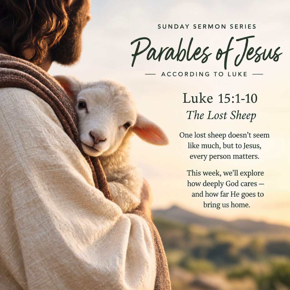 RevMarkEnnis's tweet photo. You are invited to learn about the Parable of the Lost Sheep this Sunday at 10:00 am at the Community Church of Glen Rock. https://t.co/W4gaNWJvtf