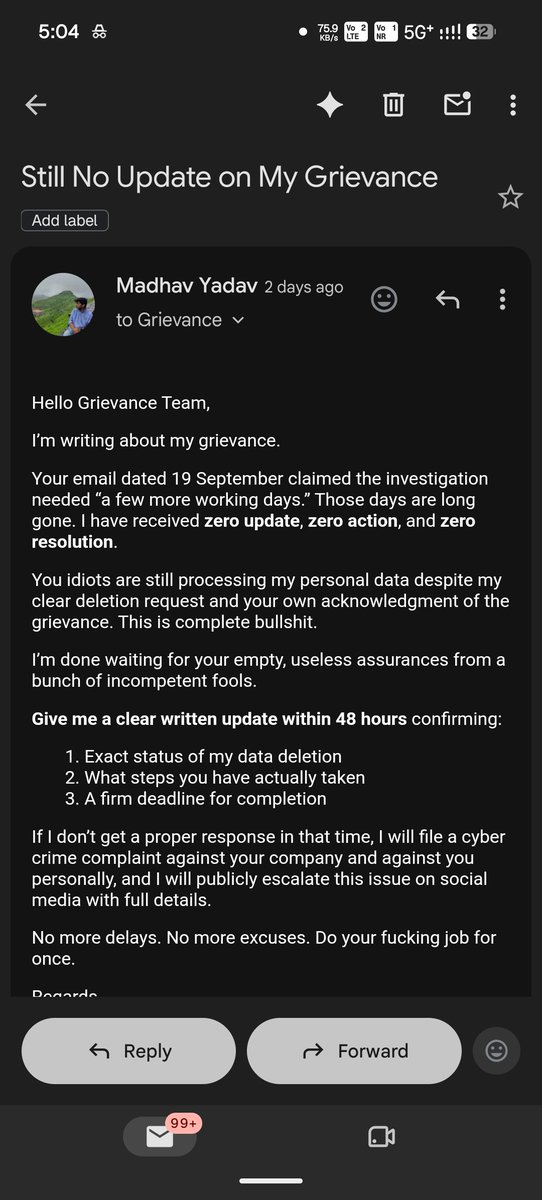 mai_madhav_hu's tweet photo. @SGanguly99 @OlyvIndia @RBI Please publicly address this issue and ask @Olyvindia to explain how my data was used and why a loan application was initiated without my consent.
#RBI
#CustomerComplaint
#LoanApp
#DigitalLending
#OnlineFraud
#DataPrivacy https://t.co/18HgaIK1Xg