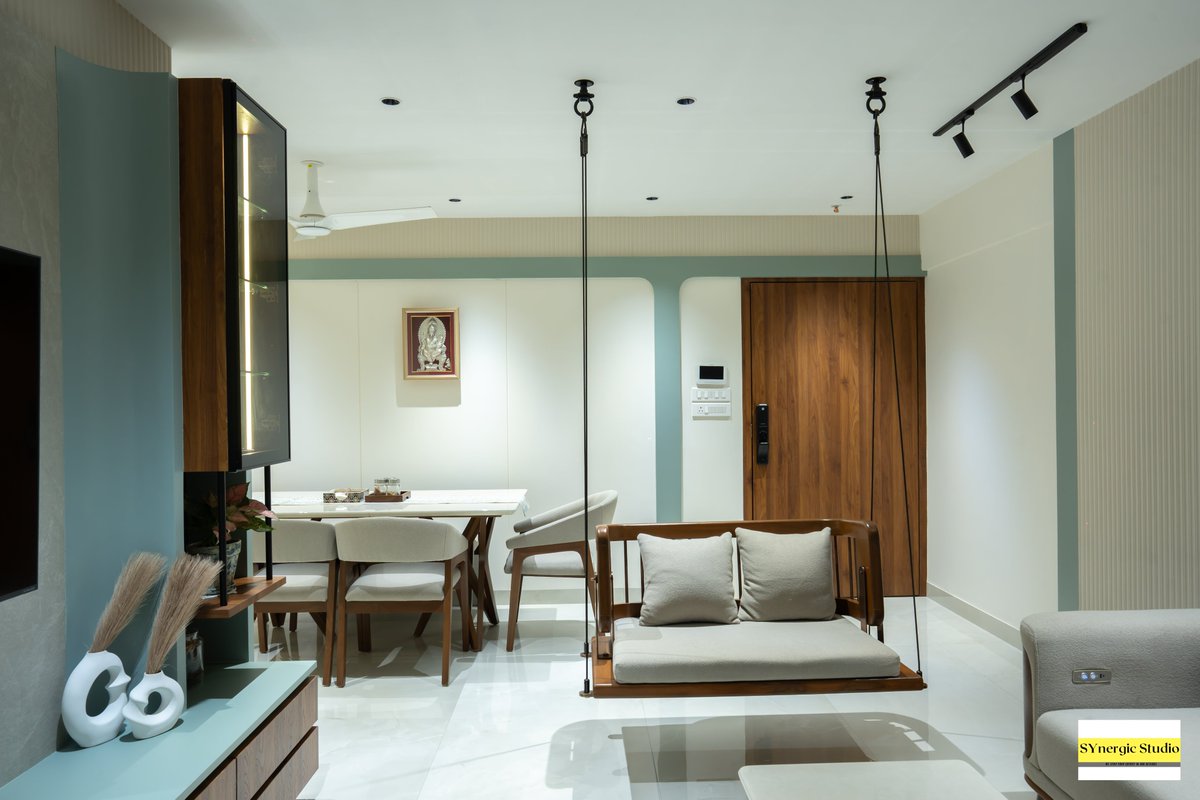 topinteriorsin's tweet photo. WHERE CALM MEETS CONTEMPORARY ELEGANCE.

Designed by Ar. Yadnesh Nare of SYnergic Studio, the project beautifully reflects their philosophy of turning the client’s vision into reality. https://t.co/Nb4de4zMbL