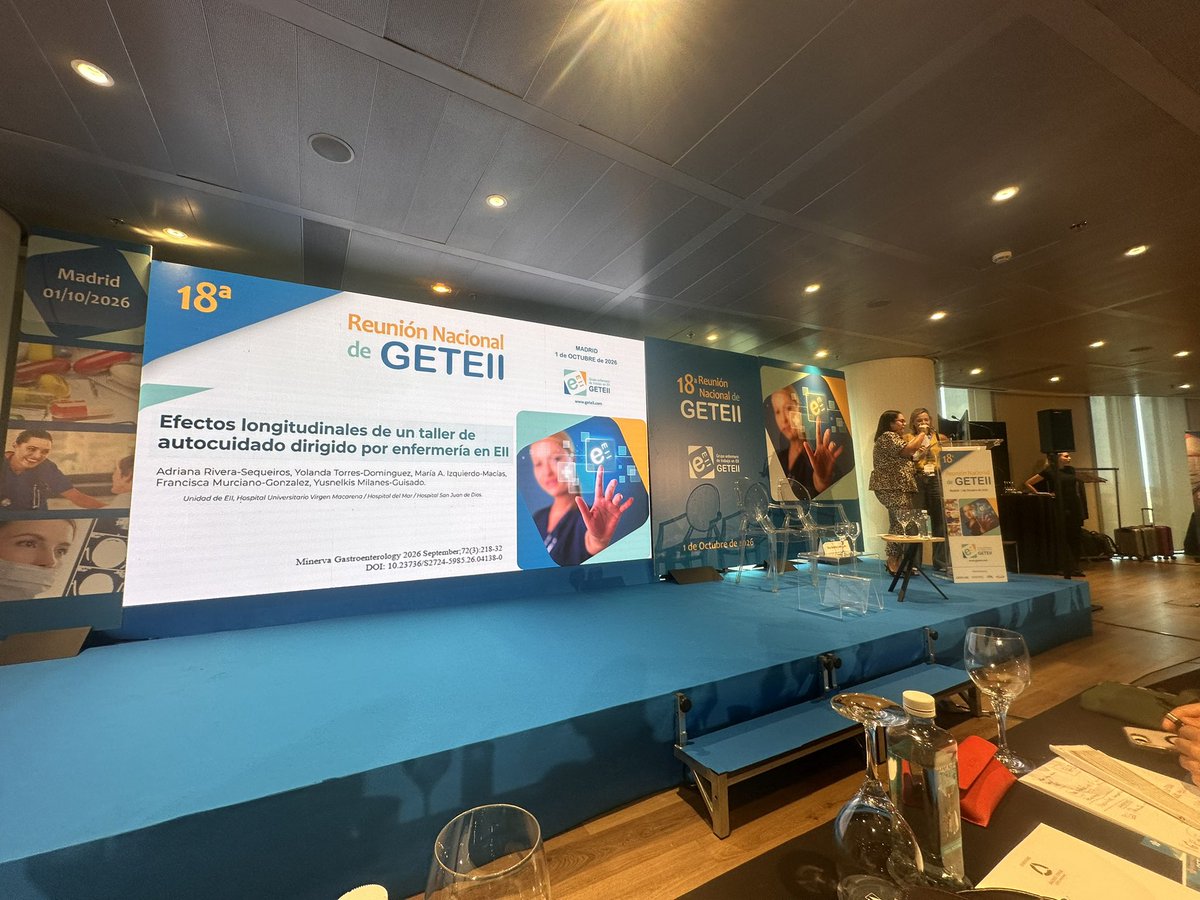 GETEII's tweet photo. Cuarta comunicación oral
Efectos longitudinales de una intervención de autocuidado liderada por enfermería en la EII
A. Rivera https://t.co/kHbIw7mYQ7