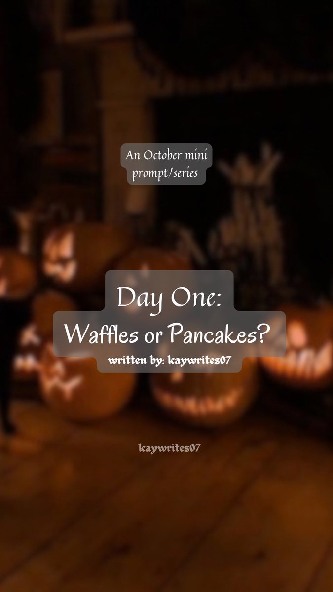 kaywrites07's tweet photo. Happy October!
This little prompt/series will feature a new alternate universe for our two favorite characters that I have been creating for a while now.
I give you, Day One: Waffles or Pancakes
#octoberprompts #dramione #dracoxhermione https://t.co/fVObvY5OG6